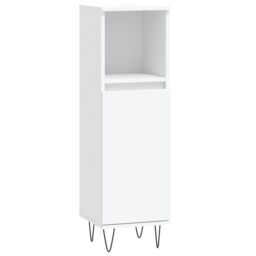 Berkfield Home Bathroom Cabinet White 30x30x100 cm Engineered Wood - Size: 30 x 30 x 100 cm - thumbnail 2