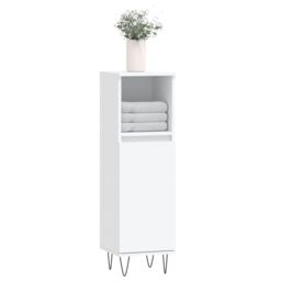 Berkfield Home Bathroom Cabinet White 30x30x100 cm Engineered Wood - Size: 30 x 30 x 100 cm - thumbnail 3