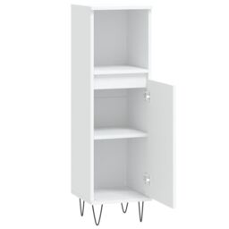 Berkfield Home Bathroom Cabinet White 30x30x100 cm Engineered Wood - Size: 30 x 30 x 100 cm - thumbnail 6