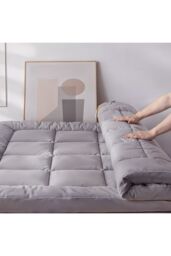 Living and Home 10cm Comfortable Quilted Mattress Topper in Grey - Size: Single - thumbnail 6