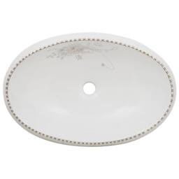 Berkfield Home Countertop Basin White Oval 59x40x15 cm Ceramic - Size: 59 x 40 x 15 cm - thumbnail 6
