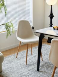 Nordlys Set of 4 Scandinavian Metal Dining Chairs in Beige - thumbnail 6
