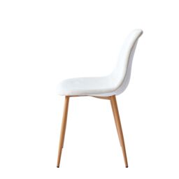 Nordlys Set of 4 Scandinavian Metal Dining Chairs in Beige - thumbnail 9