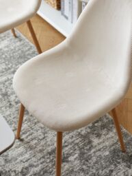 Nordlys Set of 4 Scandinavian Metal Dining Chairs in Beige - thumbnail 4