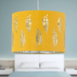 First Choice Lighting Fern - Ochre Cut Out 30cm Pendant Lightshade in Yellow - thumbnail 4