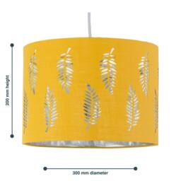First Choice Lighting Fern - Ochre Cut Out 30cm Pendant Lightshade in Yellow - thumbnail 6