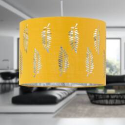 First Choice Lighting Fern - Ochre Cut Out 30cm Pendant Lightshade in Yellow - thumbnail 5