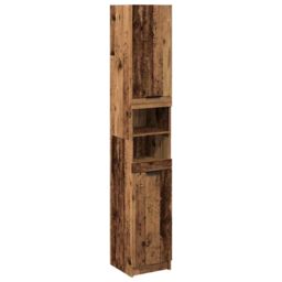 Berkfield Home Bathroom Cabinet Old Wood 32x34x188.5 cm Engineered Wood in Brown - thumbnail 2