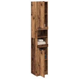 Berkfield Home Bathroom Cabinet Old Wood 32x34x188.5 cm Engineered Wood in Brown - thumbnail 1