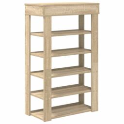 Berkfield Home Shoe Rack Sonoma Oak 60x30x98 cm Engineered Wood in Brown - Size: 60 x 30 x 98 cm - thumbnail 6