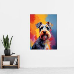 "Artery8 Wall Art Print Schnauzer Dog Lover Gift Pet Portrait Colourful Artwork Painting Poster - Size: W18"" x H24""" - thumbnail 4