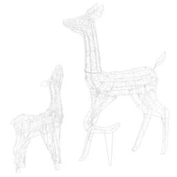 Berkfield Home Acrylic Reindeer Family Christmas Decoration 160 LED Cold White