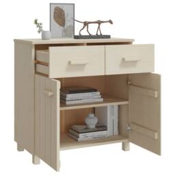 Berkfield Home Sideboard HAMAR Honey Brown 79x40x80 cm Solid Wood Pine in Light Beige - Size: 79 x 40 x 80 cm - thumbnail 6