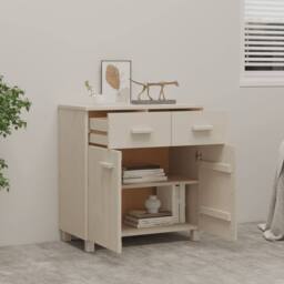 Berkfield Home Sideboard HAMAR Honey Brown 79x40x80 cm Solid Wood Pine in Light Beige - Size: 79 x 40 x 80 cm - thumbnail 7