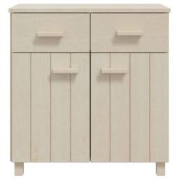Berkfield Home Sideboard HAMAR Honey Brown 79x40x80 cm Solid Wood Pine in Light Beige - Size: 79 x 40 x 80 cm - thumbnail 1