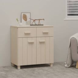 Berkfield Home Sideboard HAMAR Honey Brown 79x40x80 cm Solid Wood Pine in Light Beige - Size: 79 x 40 x 80 cm - thumbnail 2