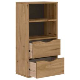 Berkfield Home Side Cabinet with Drawers ODDA 40x24x79 cm Solid Wood Pine in Brown - Size: 40 x 24 x 79 cm - thumbnail 5