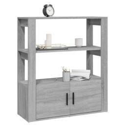 Berkfield Home Sideboard Grey Sonoma 80x30x90 cm Engineered Wood - Size: 80 x 30 x 90 cm - thumbnail 5