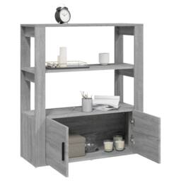 Berkfield Home Sideboard Grey Sonoma 80x30x90 cm Engineered Wood - Size: 80 x 30 x 90 cm - thumbnail 4