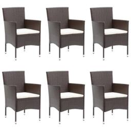 Berkfield Home 7 Piece Garden Dining Set with Cushions Brown - thumbnail 3
