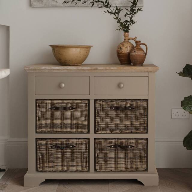 Statement Furniture Florence Sideboard with 2 Drawers & Removable Storage Baskets in Taupe - image 1