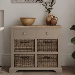 Statement Furniture Florence Sideboard with 2 Drawers & Removable Storage Baskets in Taupe