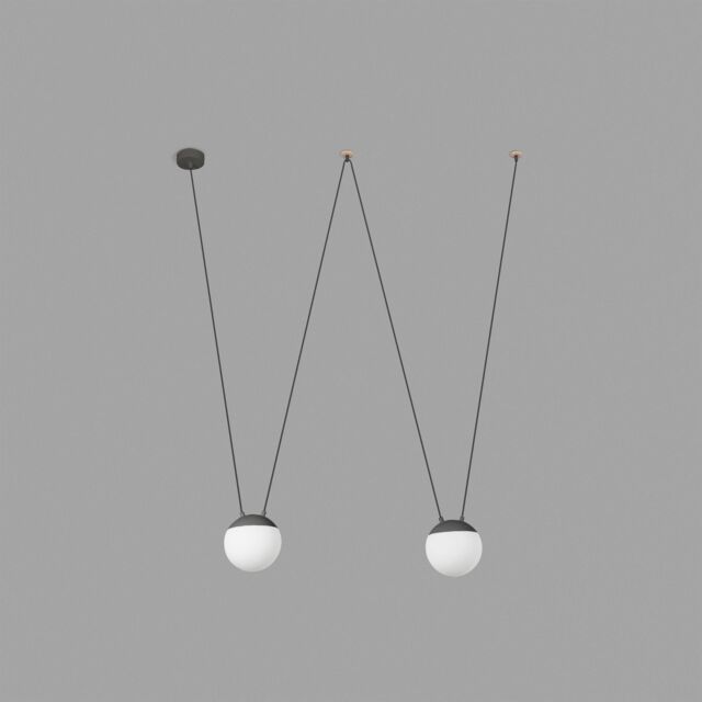 Netlighting Mine 2 Light Ceiling Pendant Wood Dark Grey E27 - image 1