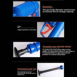FLAVORA High Pressure Air Drain Blaster Toilet Plunger Sink Kitchen Pipe in Blue - thumbnail 5