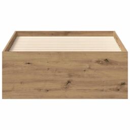 Berkfield Home Bed Frame without Mattress Artisan Oak 90x190 cm Single Engineered Wood in Brown - thumbnail 5