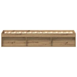 Berkfield Home Bed Frame without Mattress Artisan Oak 90x190 cm Single Engineered Wood in Brown - thumbnail 6