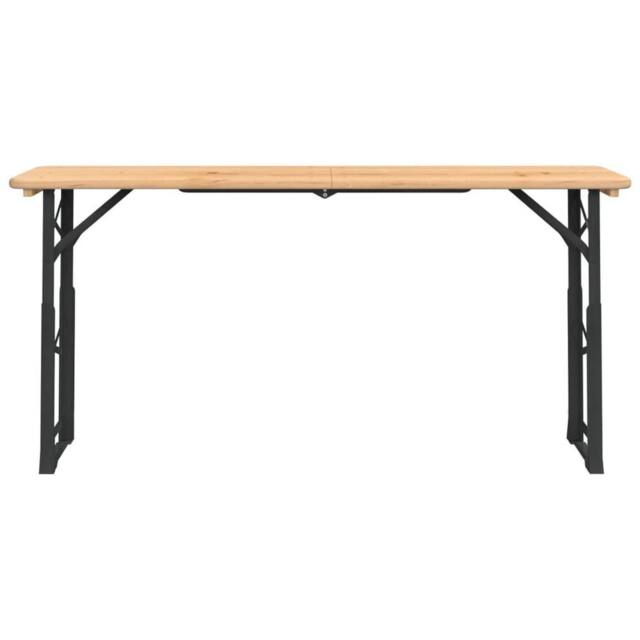 Berkfield Home Beautiful Folding Beer Table 170x50x75/105 cm Solid Wood Fir in Brown - image 1