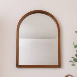 Melody Maison Dark Wood Framed Arched Wall Mirror - 60cm X 80cm in Brown - Size: 60 cm X 80 cm - thumbnail 6
