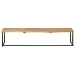 Berkfield Home Peg with Live Edge 100x35x22 cm Solid Acacia Wood in Brown - Size: 100 x 35 x 22 cm - thumbnail 3