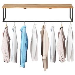 Berkfield Home Peg with Live Edge 100x35x22 cm Solid Acacia Wood in Brown - Size: 100 x 35 x 22 cm - thumbnail 1