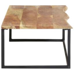 Berkfield Home Peg with Live Edge 100x35x22 cm Solid Acacia Wood in Brown - Size: 100 x 35 x 22 cm - thumbnail 4