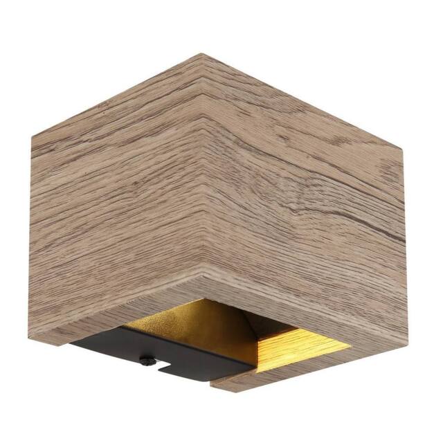 Netlighting Alina Up & Down Wall Lamp Wood Look Dark LED 3000K in Brown - image 1