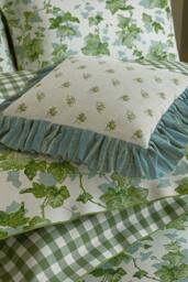 Sanderson 'Hedra' Cotton Duvet Cover Set in Green - Size: Double - thumbnail 5