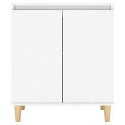 Berkfield Home Sideboard with Solid Wood Legs White 60x35x70 cm Engineered Wood - Size: 60 x 35 x 70 cm - thumbnail 5