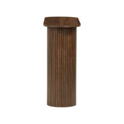 sweeek Scandinavian oval console with grooved wooden effect in Dark Brown - thumbnail 7