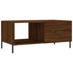 Berkfield Home Coffee Table Brown Oak 90x50x40 cm Engineered Wood - Size: 90 x 50 x 40 cm - thumbnail 2