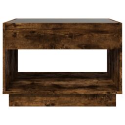 Berkfield Home Coffee Table with Infinity LED Smoked Oak 70x50x50 cm in Brown - Size: 70 x 50 x 50 cm - thumbnail 6
