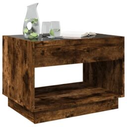 Berkfield Home Coffee Table with Infinity LED Smoked Oak 70x50x50 cm in Brown - Size: 70 x 50 x 50 cm - thumbnail 4
