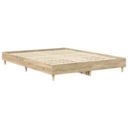 Berkfield Home Bed Frame No Mattress Sonoma Oak 140x200 cm Engineered Wood in Light Tan - thumbnail 7