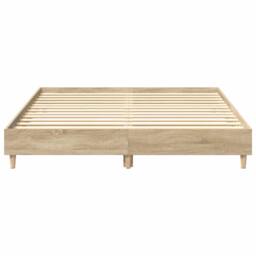 Berkfield Home Bed Frame No Mattress Sonoma Oak 140x200 cm Engineered Wood in Light Tan - thumbnail 5