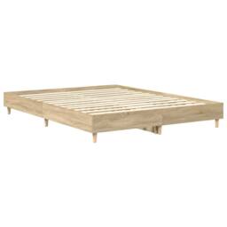 Berkfield Home Bed Frame No Mattress Sonoma Oak 140x200 cm Engineered Wood in Light Tan - thumbnail 4