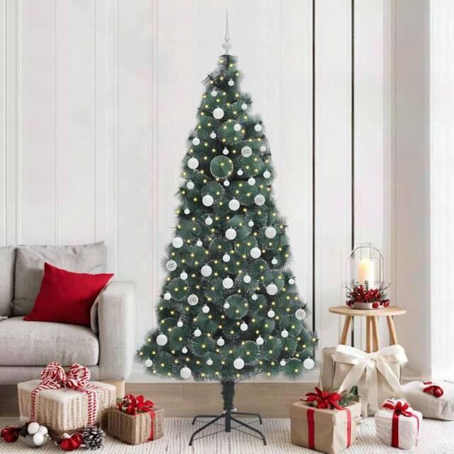 Berkfield Home Artificial Pre-lit Christmas Tree with Ball Set Green 210 cm - image 1