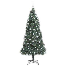 Berkfield Home Artificial Pre-lit Christmas Tree with Ball Set Green 210 cm - thumbnail 3