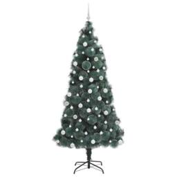 Berkfield Home Artificial Pre-lit Christmas Tree with Ball Set Green 210 cm - thumbnail 4
