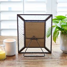 "Paper High 6"" x 4"" Luna Reclaimed Glass & Antique Brass Metal Photo Frame in Copper" - thumbnail 4