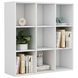 Berkfield Home Book Cabinet White 98x30x98 cm Engineered Wood - Size: 98 x 30 x 98 cm - thumbnail 5